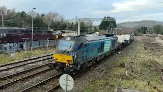 Direct Rail Services Freight Move 68001 tnt 68002 6C51 Carnforth 05/12/2025
