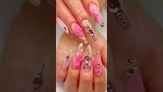 David nail art, Đắp hoa bột 3d đơn giản ai cũng l&agrave;m được, flower powder 3d, fake nails #9