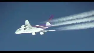 TG676 A380 over the Pacific: Stunning Wingtip Vortex Condensation in Cruise