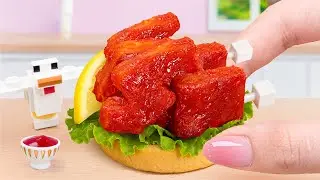 ASMR Miniature Cooking Crispy Minecraft Fried Chicken Recipe