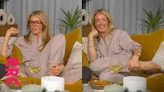 Cat Deeley }barefoot on the sofa
