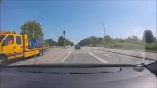 Driving Ringsted-Roskilde Denmark