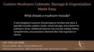 What should a mudroom include?