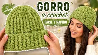 Gorro unisex PASO A PASO fácil de tejer