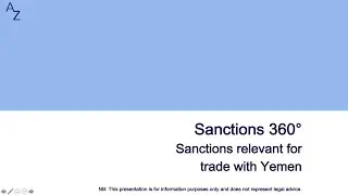 Sanctions 360: Sanctions relevant for trade with Yemen