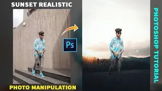 Photoshop Tutorial / Sunset Realistic Manipulation / Photo Manipulation Titorial - Amit editz