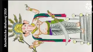 Ganesh chaturthi special drawing of Mumbaicha Maharaj 2024(khetwadi lane11)tallest Ganesha 45feet