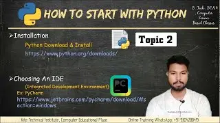 Python Download and Installation | PyCharm Download and Installation Topic 2