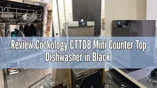 Review Cookology CTTD8 Mini Counter Top Dishwasher in Black - Compact & Portable - Tabletop Small Ap