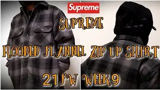 Supreme Hooded Flannel Zip Up Shirt 21fw Week9 シュプリーム フード フランネル ジップアップシャツ