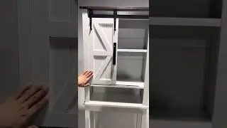 Oneinmil Over The Toilet Farmhouse Storage Cabinet with Sliding Barn Door & Adjustable Shelves
