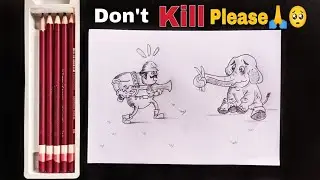 Please Don't Kill Animals 🥺🙏 #drawing #message #art #artoftheday