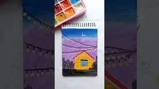 starry night  painting 💫 🌉 || #art #drawing #painting #star #shorts #viral #gouache