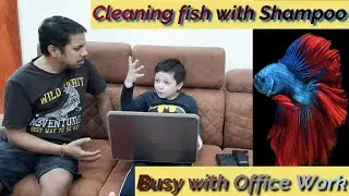 Fun with Dad and enjoying my office work | Cleaning Aquarium | #DebKrish entertainment