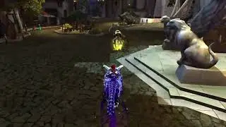 Taking a ride through Divinity's Reach on war mounts with DOG guild master (Guild Wars 2)