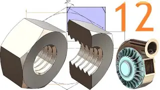 12-Project 50| Tesla Turbine (Turbo Pump) |SolidWorks Tutorial: hex nut - M4