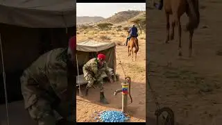 Trump standing in desert. Ibrahim Traore sleep in desert Comedy scene 😸 #funny #shortsfeed #satire