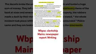 Wbpsc Clerkship Mains strategy।#wpsc clerkship Mains report Writing#wbpsc clerkship exam preparation