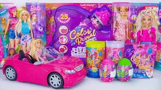 Unboxing Disney Frozen and Barbie Doll Toys ASMR | Disney Pink Car Toy, Surprise Barbie Color Reveal