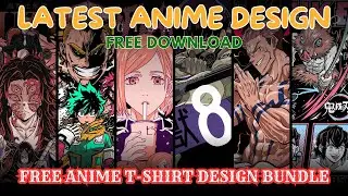 FREE Anime T-Shirt Design Bundle 🔥 | Download HD Art from Jujutsu Kaisen, Demon Slayer and More.