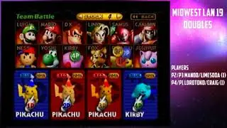 MidwestLAN 19 Smash 64 Doubles Mando/Limesoda vs lord toko/Craigpwners