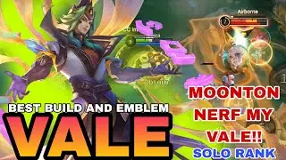 VALE BEST BUILD AND EMBLEM | SOLO RANK VALE GAMEPLAY | MOBILE LEGENDS