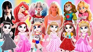 My talking angela 2 | Harley Quinn Vs Barbie Vs Ariel Vs Wednesday VS Miss Delight Vs Pr Peach