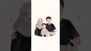 AWESOME !! Bikin Ilustrasi Digital untuk kado Keluarga ☆ #shorts #short #ilustrasi