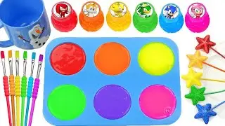 Oddly Satisfying Video l How I Made DIY Huge Square Shape Lollipop MeltsInto Glitter Slime Rainbow