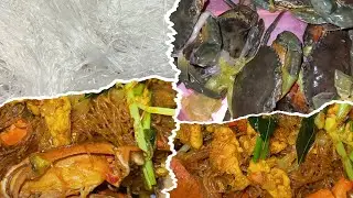 CURRY STIR-FRIED SEA CRAB with fragrant VEẺMICELLI ~ CUA BIỂN X&Agrave;O C&Agrave; RI với B&Uacute;N THƠM