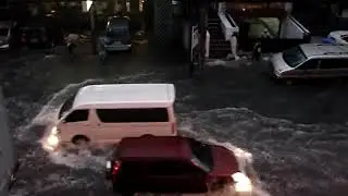 Typhoon Falcon Floods Pasay Road - Philippine Disaster