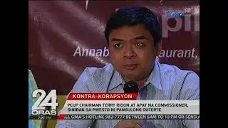 PCUP chairman Terry Ridon at apat na commissioner, sinibak sa pwesto ni Pangulong Duterte