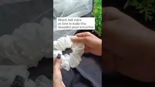 Make fabric pearl scrunchies at home | full video👇how to make scrunchies #viralshorts