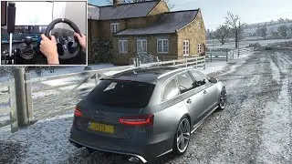 Audi RS6 Avant Fast Winter Driving | Forza Horizon 4 Steering Wheel + Paddle Shifter Gameplay