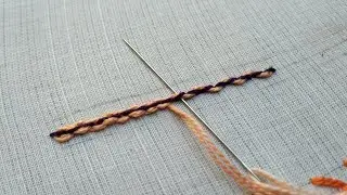 Double threaded back stitch Tutorial | basic Hand Embroidery For beginners | basic Stitches