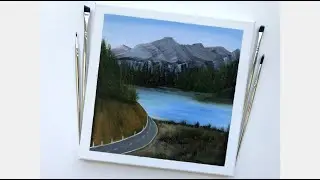 Color Challenge Week 40 | Ice Mountain Landscape Painting | Acrylic Painting
