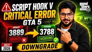 Script Hook V Critical Error GTA 5 After Update 3889? | Downgrade to 3788 Solve!