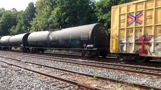 EMD Leads GE Locomotive on Long CSX Freight Train