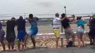 KLM 747 jet blast take off St Maarten