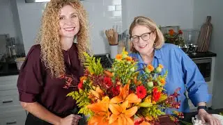Easy Fall Flower Arrangements Using a Pumpkin Vase | Chef Elizabeth Stone