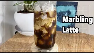 이쁜 마블링 라떼 만들기 | Marbling Latte | Home Cafe |