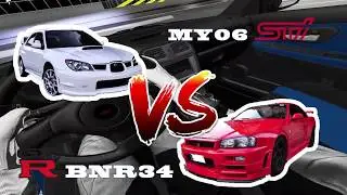VR-Shutoku Tokyo Xtreme Battle! MY06 STI vs BNR34 GTR!