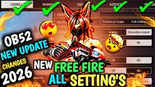 FREE FIRE SETTING OB52 UPDATE NEW SETTING FF MAX | FREE FIRE CONTROL SETTING NEW UPDATE FF SETTING