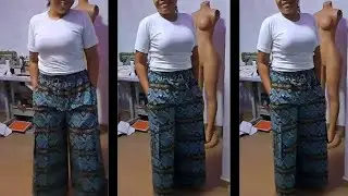 How to make this Trendy ankara Baggy Trouser with cargo pocket/elastic waist band and rope #sewing