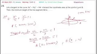 Let a tangent to the curve 9x2 =16y2 =144 intersect the coordinate axes at the points A and B.Then,