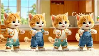 🐾✨ four and three Happy Kitties Dancing & Playing   Super Cute & Funny Moments #ai cute animals 01