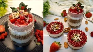 No Bake Strawberry CheeseCake | Healthy cheeseCake Recipe | Eggless Cheesecake Without Gelatin