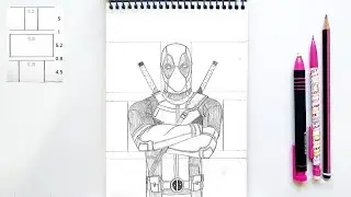 How to draw DEADPOOL easy》Superhero drawing step by step》DEADPOOL movie》ASMR♧