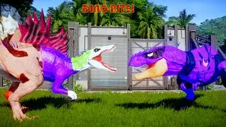 Colorful Superhero Dinosaur Battle: Wolverine Tarbosaurus vs Joker Spinosaurus | Jurassic World Ev1