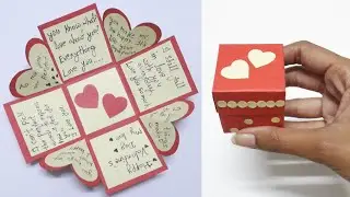 Cute And Mini Explosion Box Making Idea | Easy Explosion Box For Valentine's Day | DIY Explosion Box